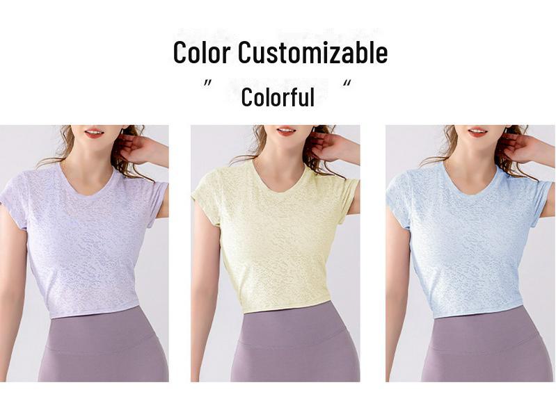 Женский летний сетчатый топ с короткими рукавами Twist Yoga