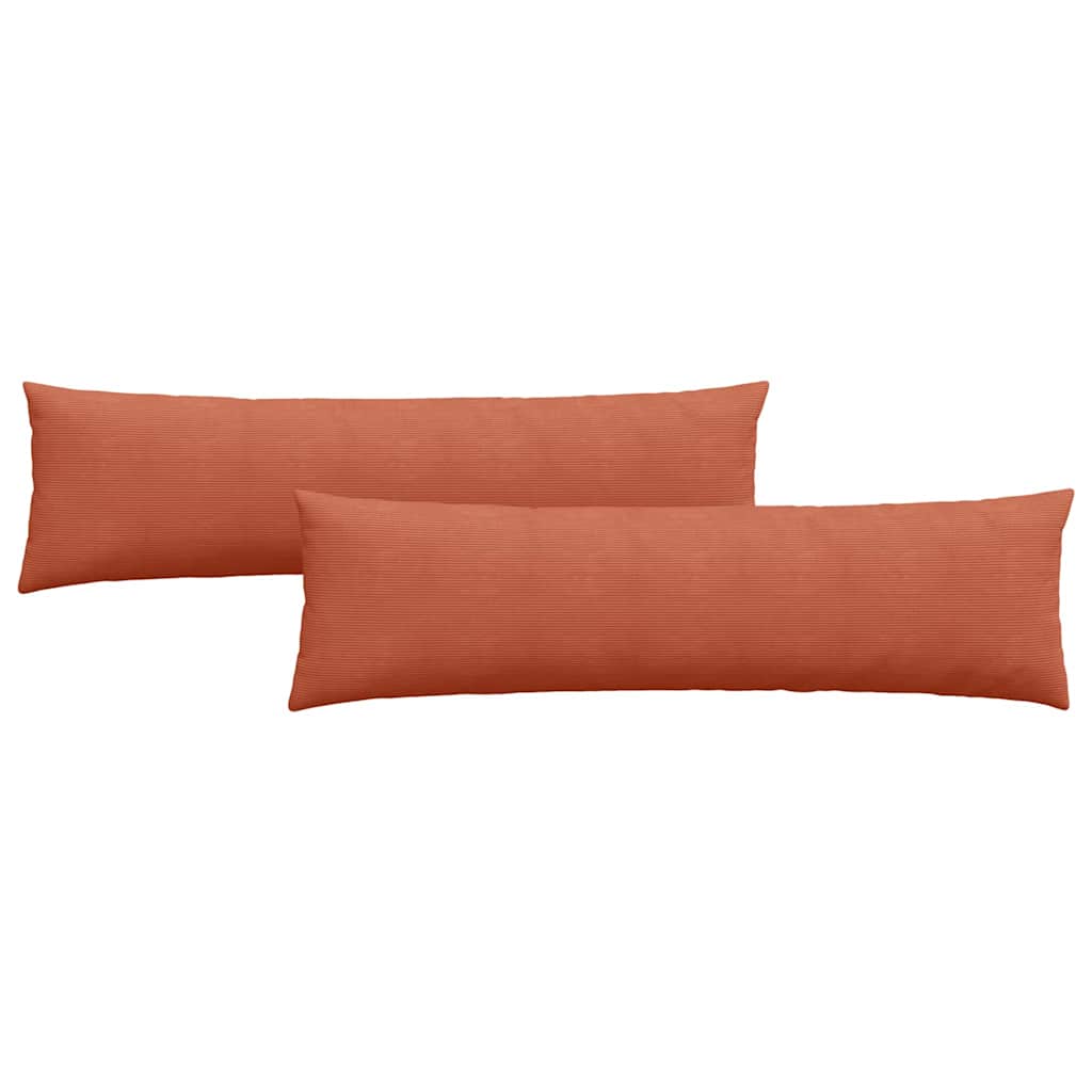 2 Piece Sofa Cushions Red Orange 145 x 40 cm Corduroy Fabric