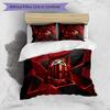 AC Milan Pattern Printed 3PCS Bedding Set Soft Skin-Friendly Washable Duvet Cover & Pillowcases Set All Season Bedroom