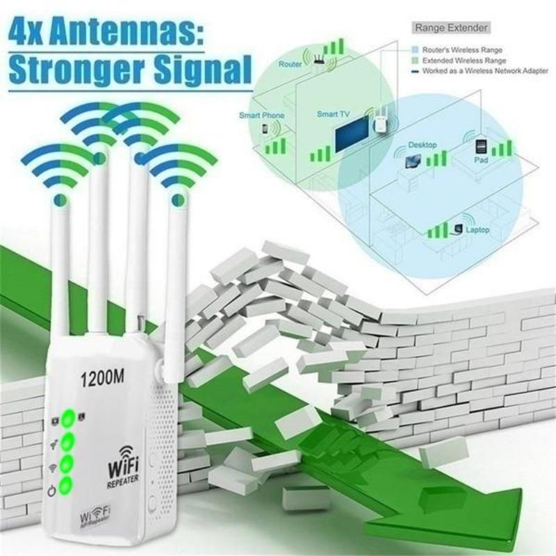 WiFi Range Extender Repeater 1200Mbps Dual Band Wireless Router Signal Booster
