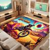 Motorcycle Biker Theme Soft Crystal Velvet Rug Custom Name & Text Print Non Slip Floor Rug for Bedroom Living Room