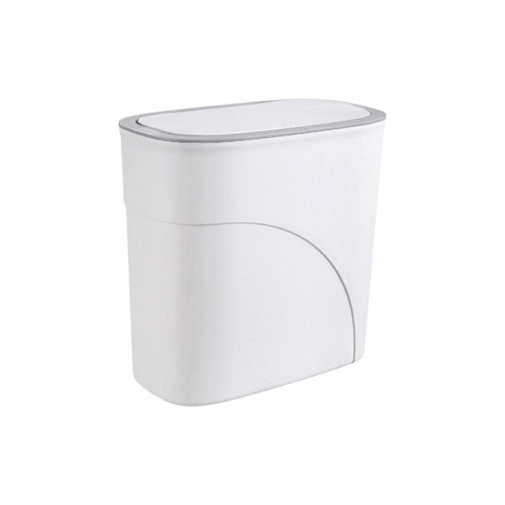 Odor-Free 11L Bathroom Trash Can Slim Narrow Gap Living Room Dustbin Space Saving