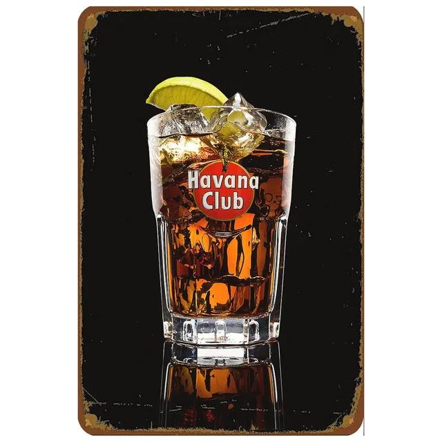 Винтажная металлическая жестяная табличка Havana Club Ретро настенный декор для мужской пещеры дома кафе сада клуба бара паба Железная живопись Художественный плакат