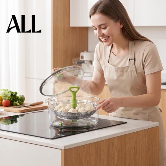 Складная пароварка для кастрюль, стойка из нержавеющей стали, расширяемая корзина-поднос для приготовления овощей на пару, здоровое приготовление, с ручкой, многоцелевой дуршлаг, кухонный пар