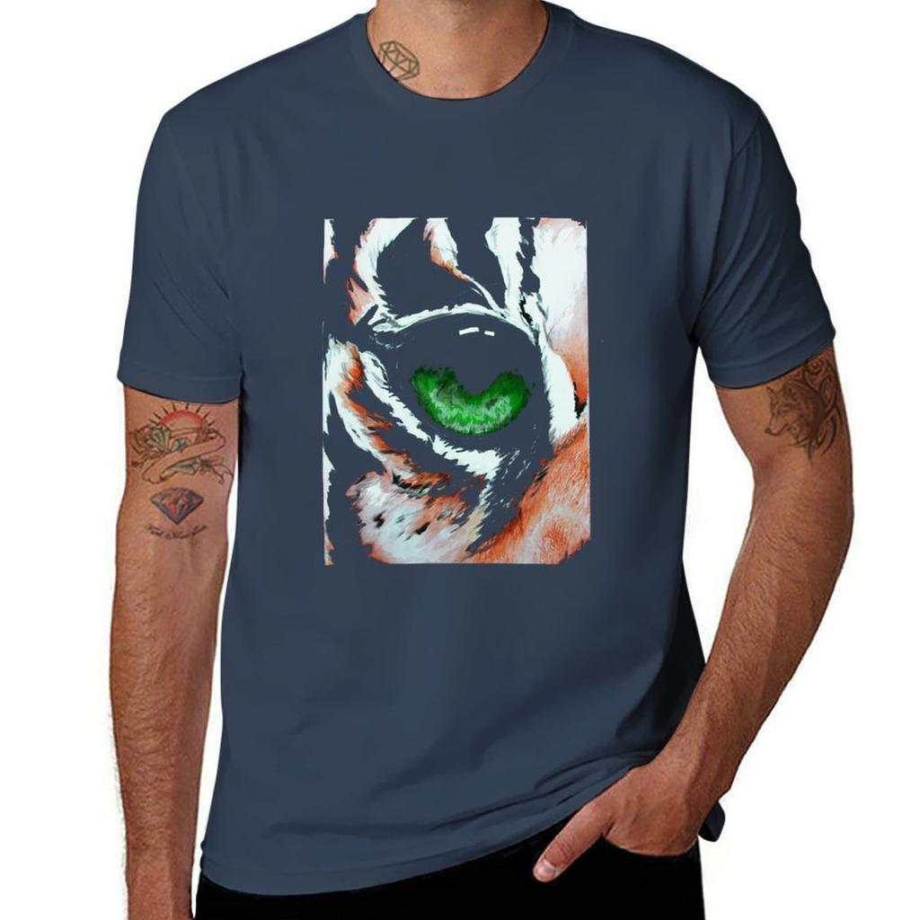 Tiger Eye For Black Tee Tshirt Basic Plain Short Sleeve Crew Neck Tee