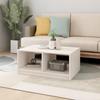 VidaXL Table basse Blanc 75x50x33,5 cm Bois de pin massif