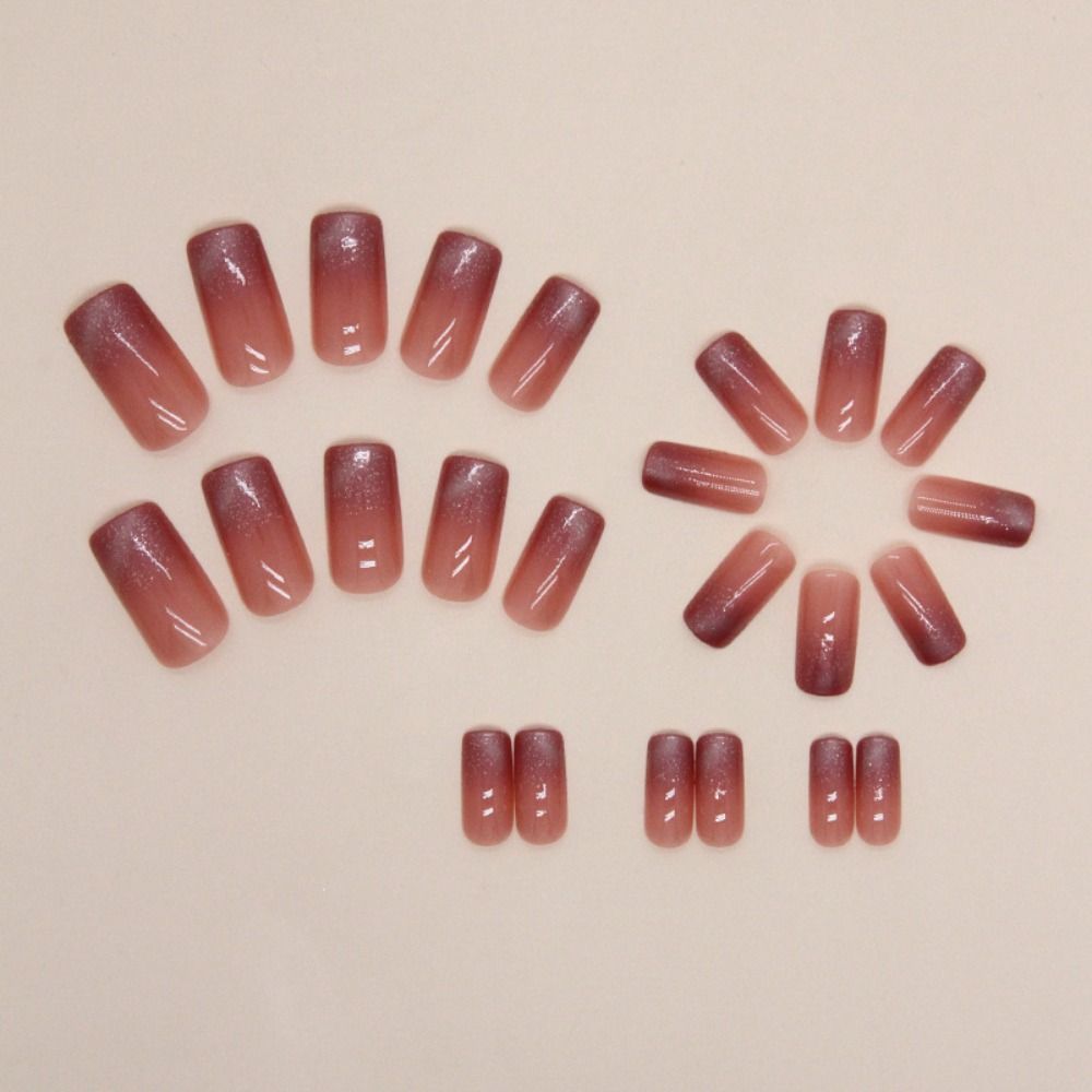 Длинные квадратные накладные ниалы, ослепительные лопнувшие кончики ногтей, новая пресса для ногтей своими руками