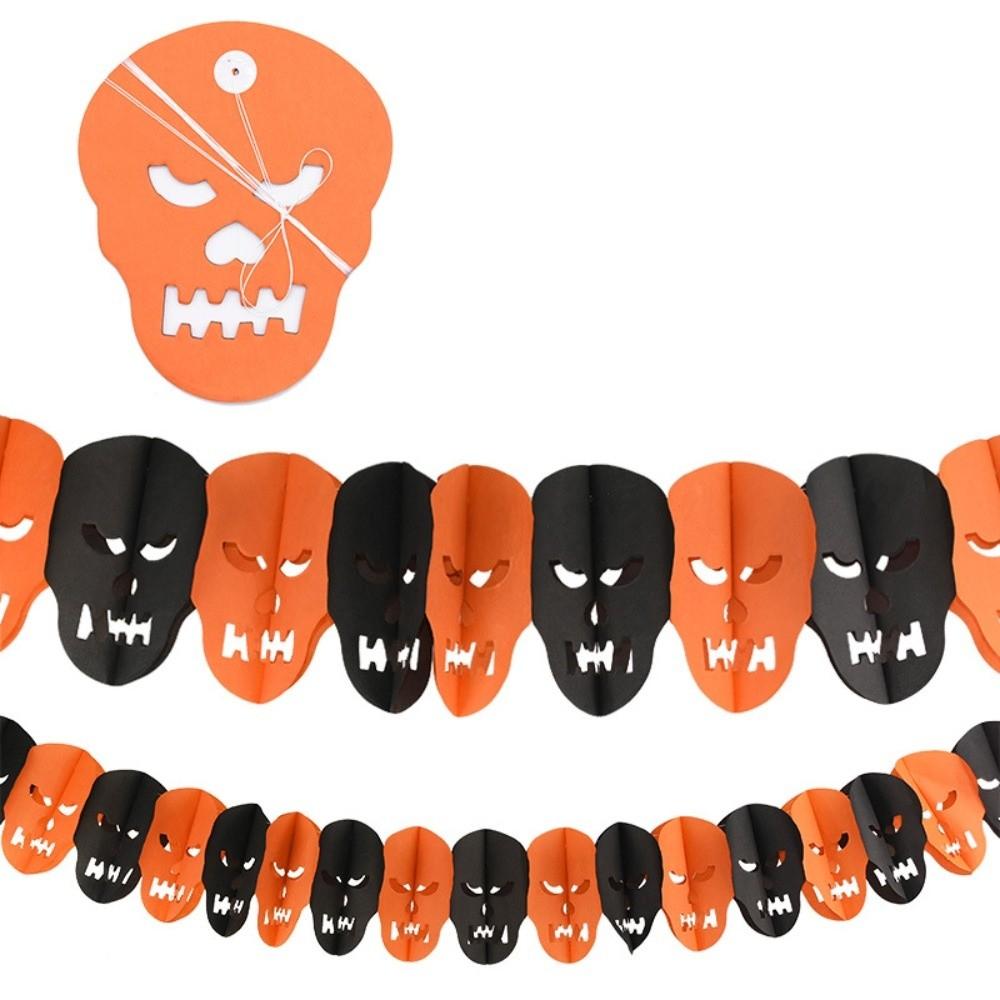 3 Meter Halloween Party Banner Pull Flower Spider Bat Decor Halloween Hanging Garland Horror Props