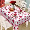 Valentine's Day Tablecloth Love Heart Tablecloth Rectangular Square Romantic Table Cover for Anniversary Wedding Party