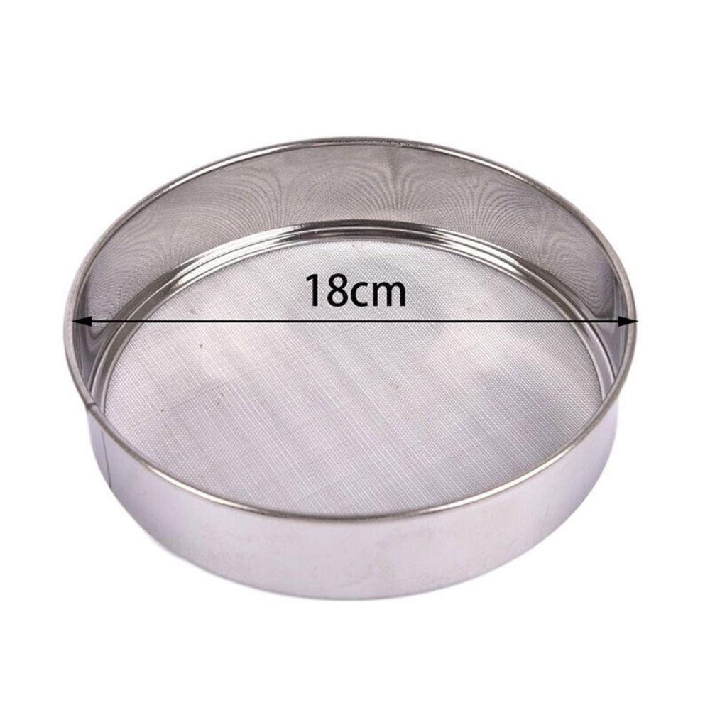 Round Kitchen Mesh Flour Sifter Stainless Steel Strainer Sifters Durable Sugar Filter Mesh