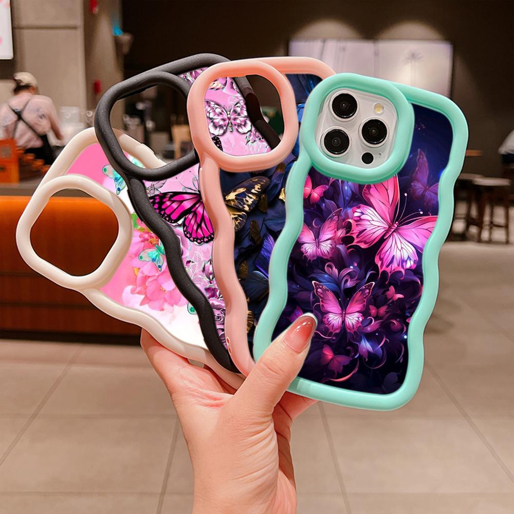 Мягкий чехол для телефона Macaron из ТПУ для Xiaomi Poco X3 X5 X6 M6 Pro Redmi 12C 13C Redmi Note 10 11 12 13 Pro 10s 11s 12s, чехол Ae65, милый чехол с бабочкой и цветком