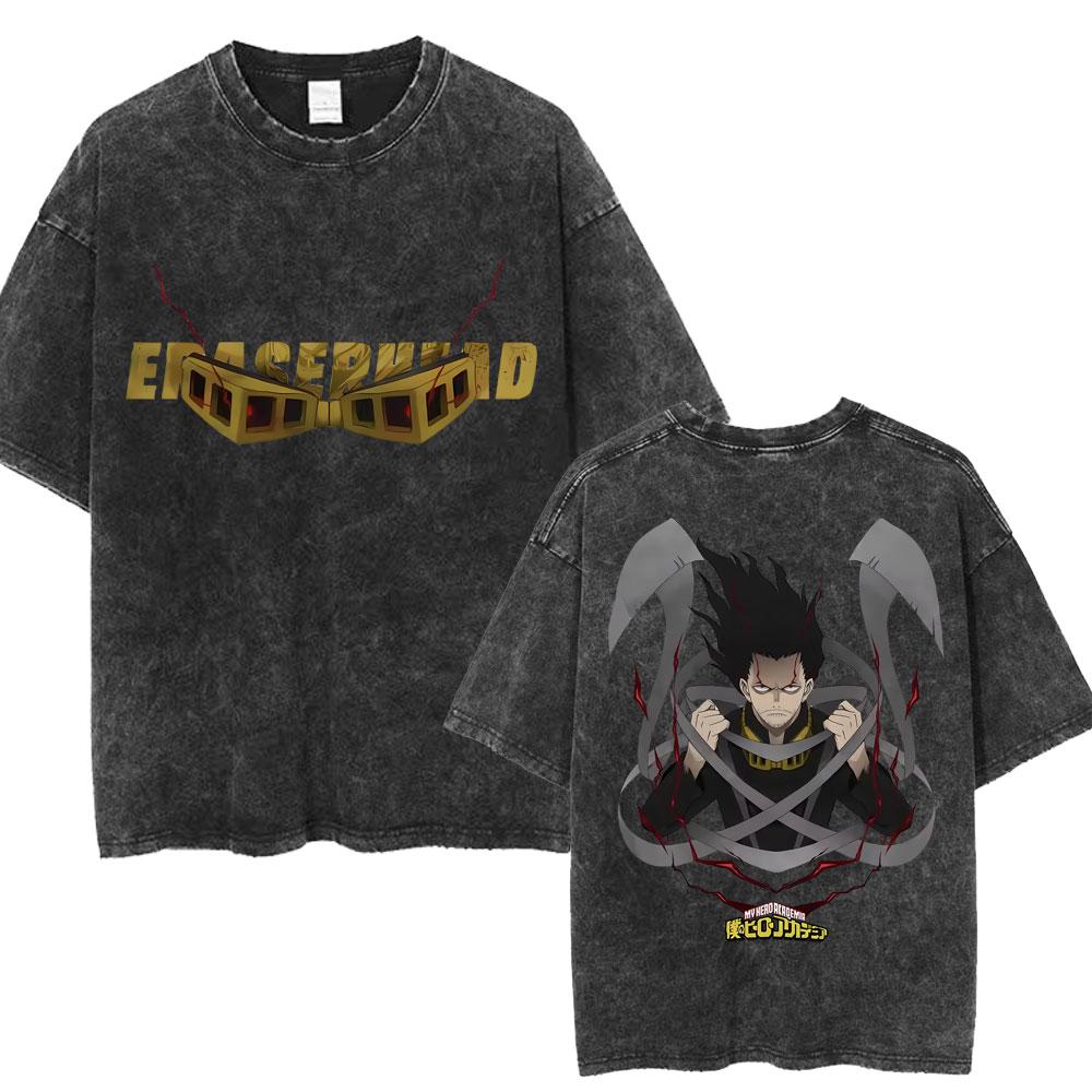 Washed Anime My Hero Academia Bakugo Katsuki TShirt Men Women Fashion Harajuku Manga T Shirts Oversized Cotton Casual T Shirt