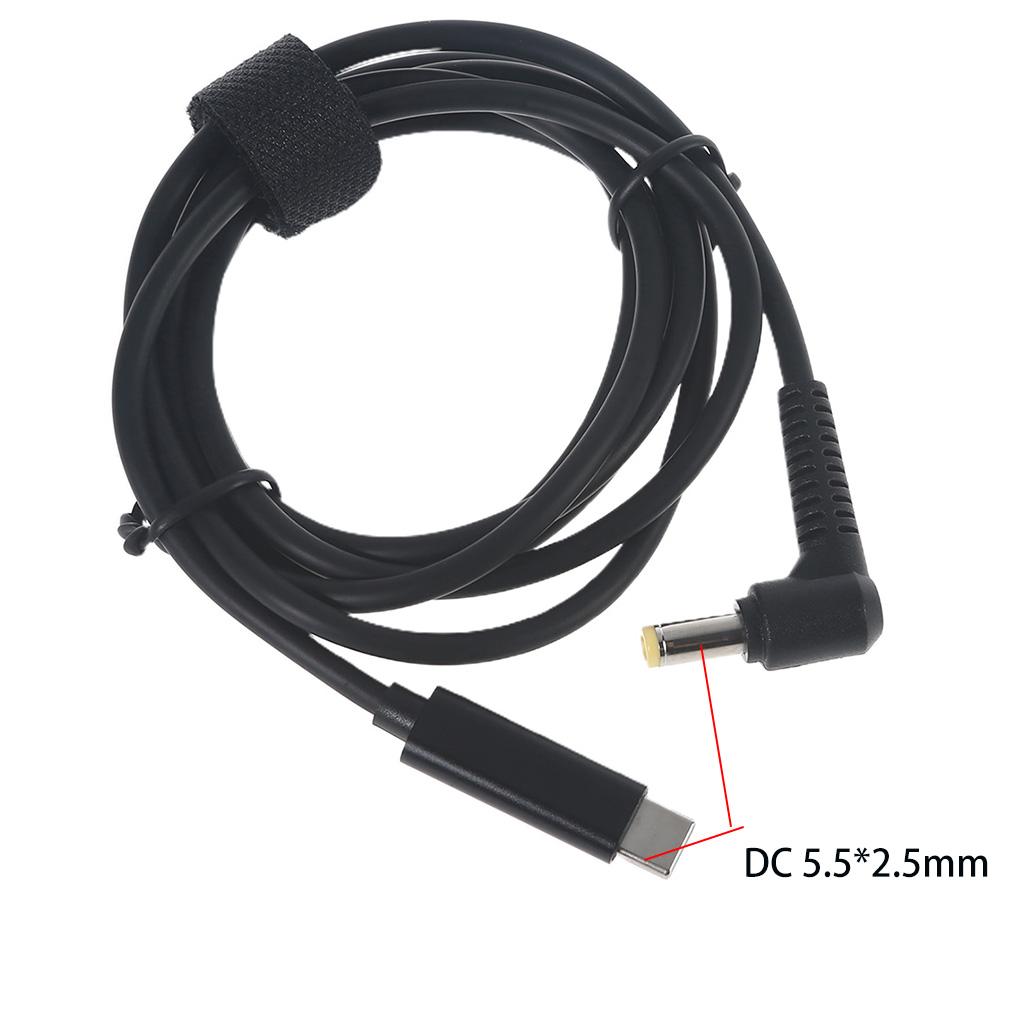 PD 65W Type C To DC 5.5x2.5mm Braided Cord Power Adapter Cable Laptop Fast Charging Power Accessories