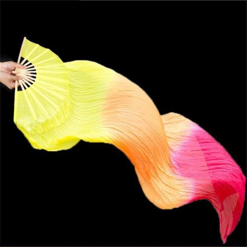 Hand-Made Faux Silk Belly Dance Fan Veils - Bamboo Long Fans Veils Available In 6 Stunning Colors for Dance Performances