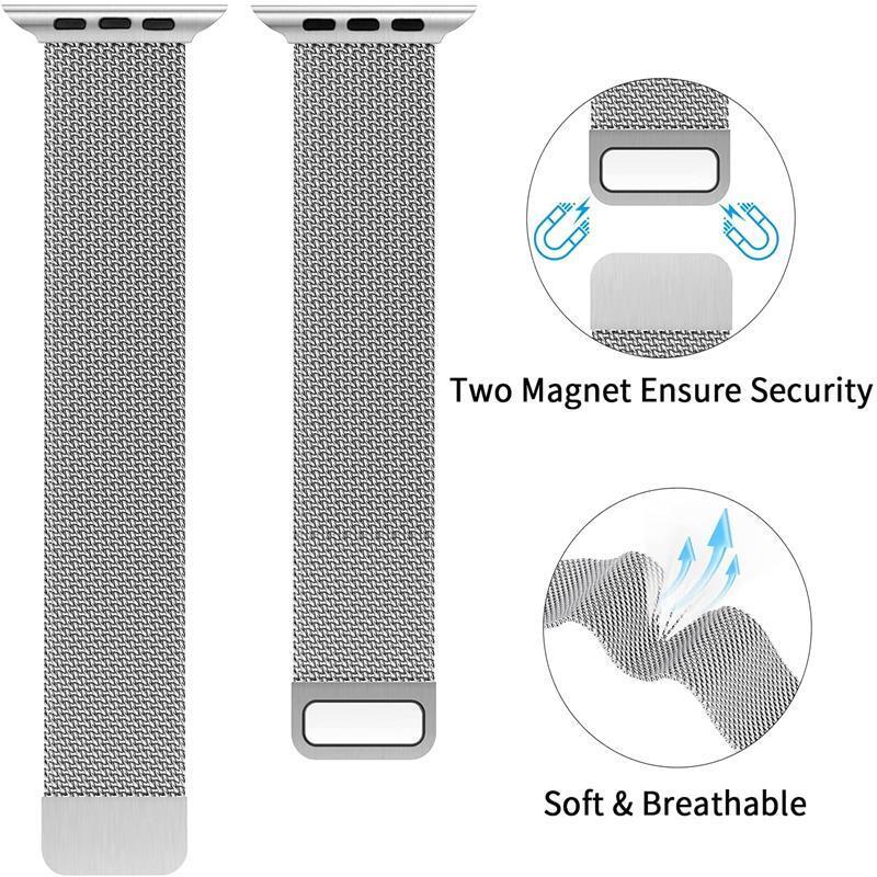 Стекло + чехол + ремешок для Apple Watch Band 44 мм, 40 мм, 45 мм, 41 мм, чехол + браслет-миланская петля Correa iWatch series 7 se 6 8 ultra