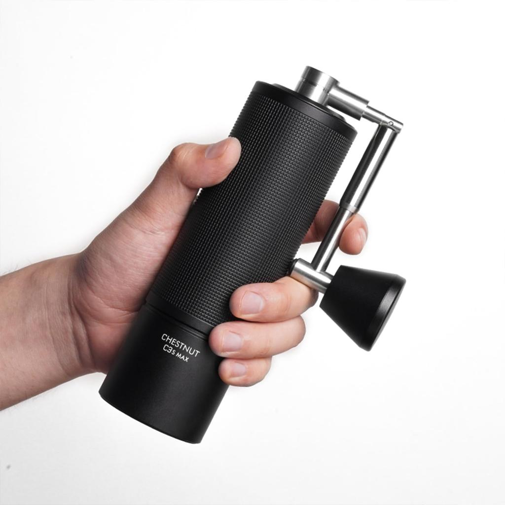 TIMEMORE C3S Max Coffee Manual Folding 30g CNC Stainless Steel Conical Internal Adjustable Double Bearing Positioning for Chestnut Black French Press