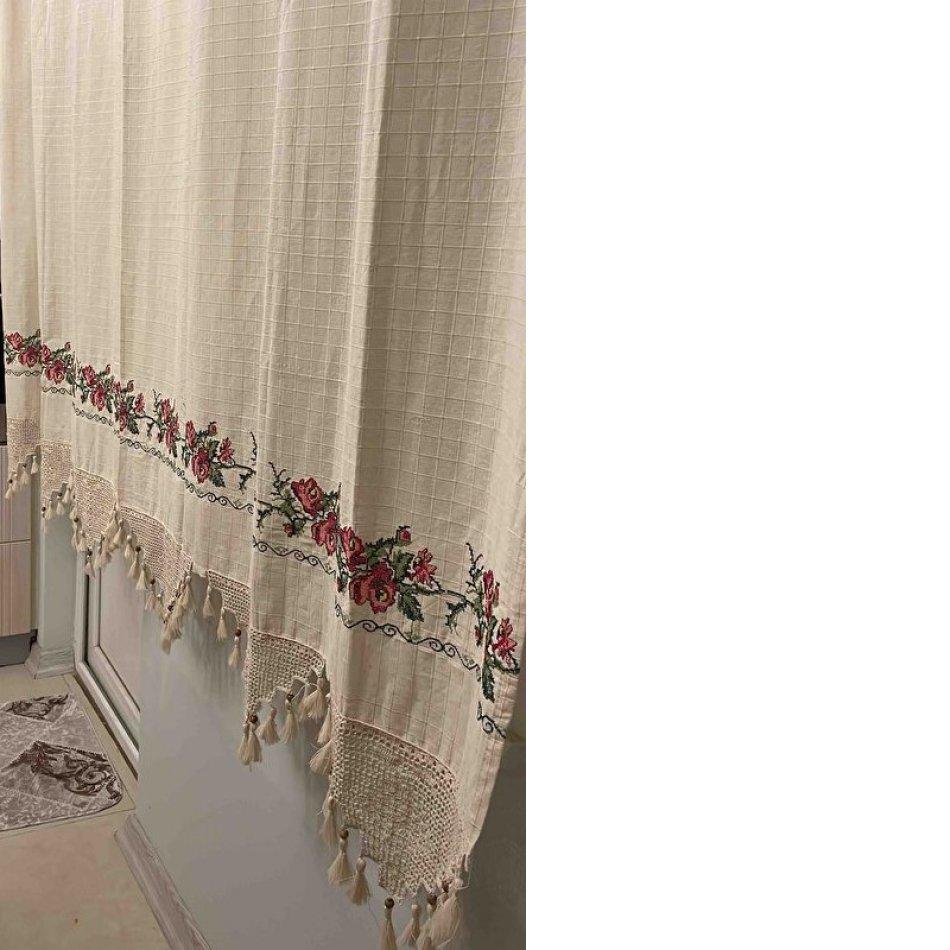Handmade Canvas and Lace Cotton Authentic Curtain
