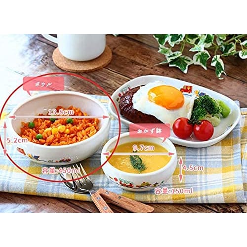 Colorful Living Children's Dinnerware Set of 2, Easy-Scoop Bowls, 13.8cm Diameter, 450ml, Police Car and Fire Engine Designs, Baby Dinnerware for Kids