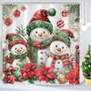 Рождественская шторка для душа Снеговик Набор шторок для душа Праздничные шторки для душа Декор для ванной комнаты Набор с 12 крючками