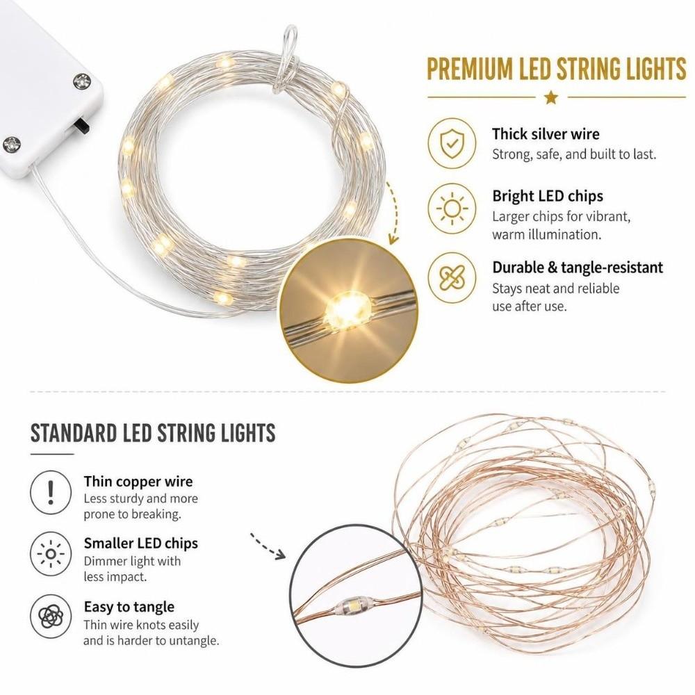 12 Packs Warm Light LED String Lights 2M Fairy String Lights  Christmas Decor