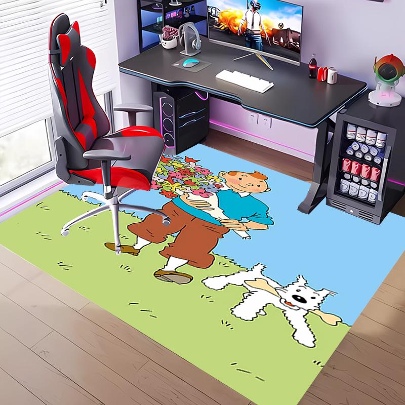 1pc The Adventures of Tintin2 Entrance Mat, Non-Slip Mat Area Rug,Room Decor, Outdoor Decor, Kitchen Rug,Doormat - Machine Washable, Easy to Clean