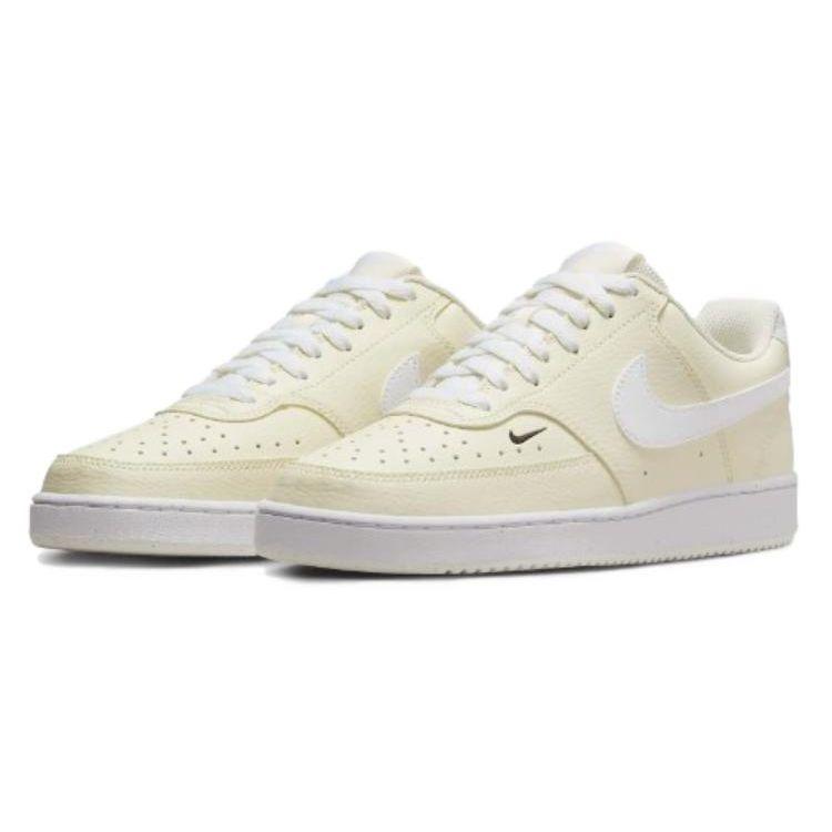 Nike Court Vision Low Next Nature Женские кроссовки цвета слоновой кости кремово-белые черные FV9952-100