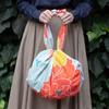 Musubi Furoshiki 100 Himemusubi Aqua Drop Adeline Klam Peony Orange 100cm Polyester Water-Repellent