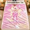 Flannel BlanketSailor Moon Custom Name Text Personalized Soft Warm Throw Blanket Home Decor Gift