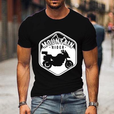 Футболка Mountain Rider Moto Club Футболки с графическим принтом Мужская одежда Футболки с коротким рукавом Футболки Street Motorcycle Свободные мужские майки
