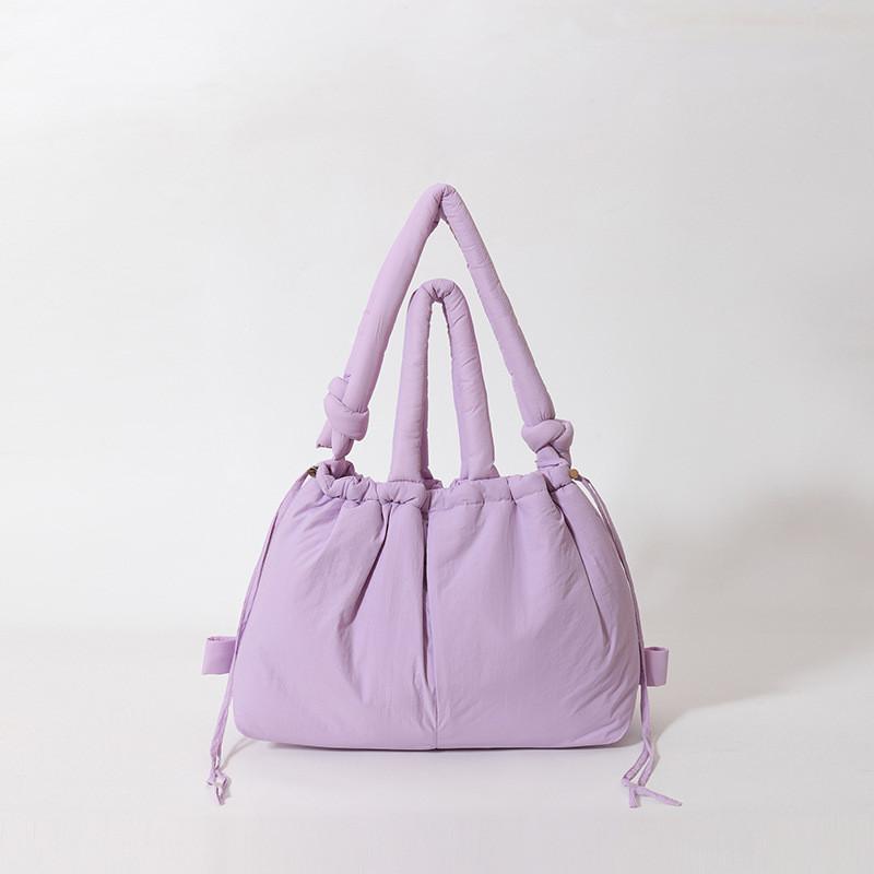 Ielgy Large-Capacity Solid Color Cotton-padded Clothes Bag All-Match Cross-Body Shoulder Bag