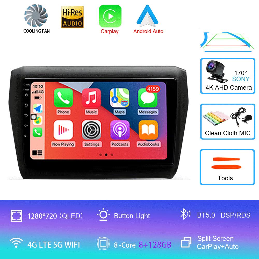 Для Suzuki Swift 2016 - 2020 Автомагнитола Android 14 Carplay Auto 2K Экран Мультимедийный плеер Авторадио GPS Стерео 2din Головное устройство