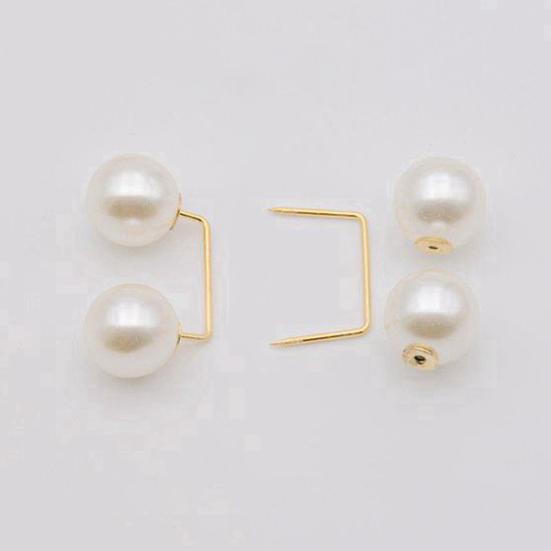 Flower Shape Anti-Exposure Women Brooch Pin Shining Rhinestone Faux Pearls Safety Pin Costume Accessories