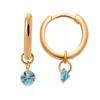 [R5768] - Gold Plated Hoop Earrings 'Sissi' Turquoise Gold - 10 Mm - 4 Mm