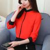 Long Sleeve Red Womens Clothing Office Lady Blouse Chiffon Women Blouse Shirt Womens Tops Ladies Shirt Blusas 24972