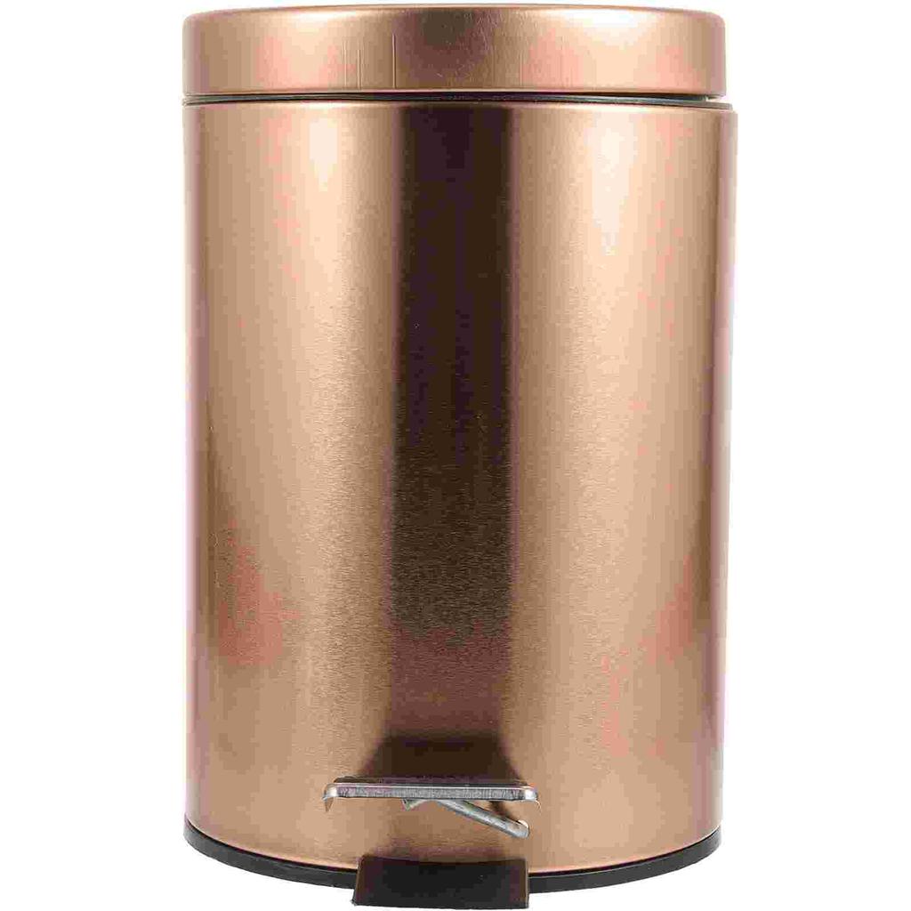 Круглый педальный мусорный бак для офисного мусора с крышкой, железный контейнер для кухонных отходов, корзина для бумаги