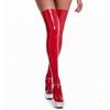 1 Pair Women Stockings Glossy Faux Leather Soft Elastic Anti-slip Breathable Over Knee Length Slim Fit Club Party Cosplay Stage Show Long Stockings