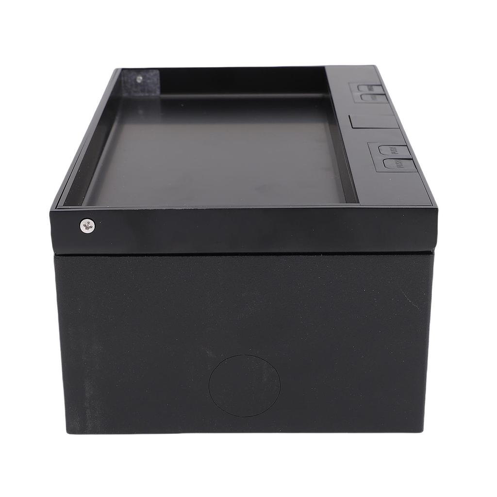 Recessed Floor Outlet Box Water Proof Stainless Steel Flat Socket Kit 4KW with 2 Two Prong 2 USB Port for Marble Black