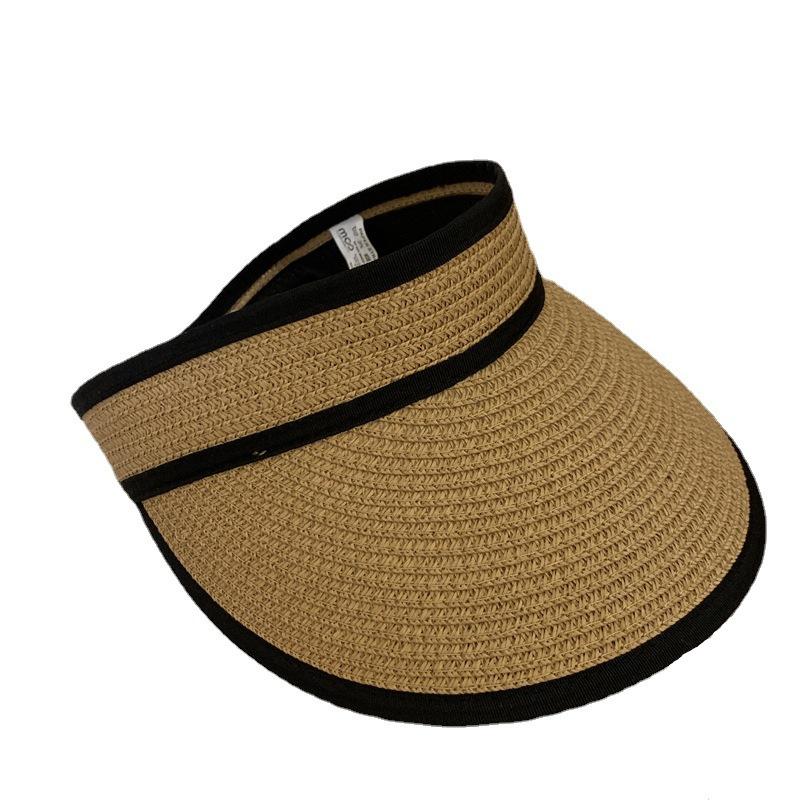 Складная пустая шляпа-цилиндр, летняя шляпа от солнца, универсальная соломенная шляпа для защиты от солнца, женская, знаменитая, летняя, пляжная шляпа для отдыха на море