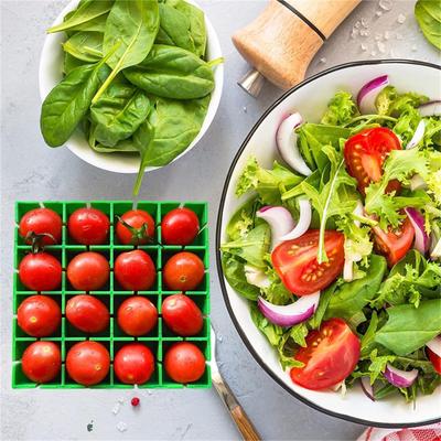 Кухня 16 отделений, четверть всего, виноград, ломтики помидоров, кухонные принадлежности