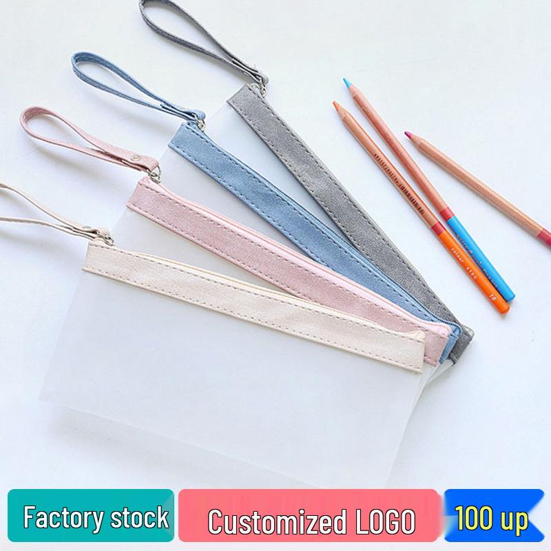 Frosted Translucent Zipper Pencil Case - Large Capacity, Ideal for Exams, Girls' Stationery Bag