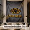 Custom Text Tapestry Boston Bruins Print Wall Tapestry Indoor Living Room Wall Decor