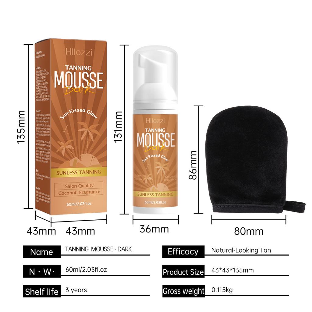 Bronze Self Tanning Mousse, Waterproof Hydrating Fast Tan Sunless Tanner for Glow