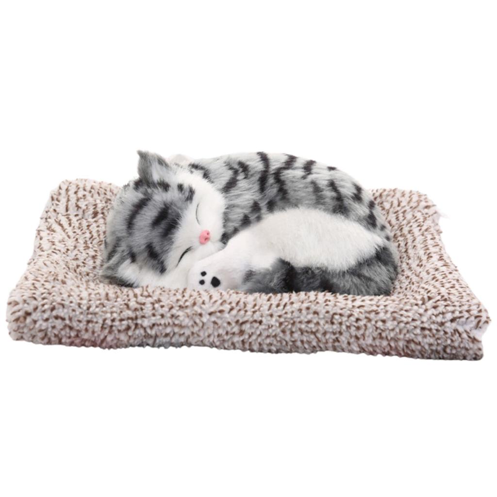 TASINO Realistic Gray Cat Figurine Plush 26 x 18 Lifelike Kitten Car Toy, cm, Cute, Model, Accessories,