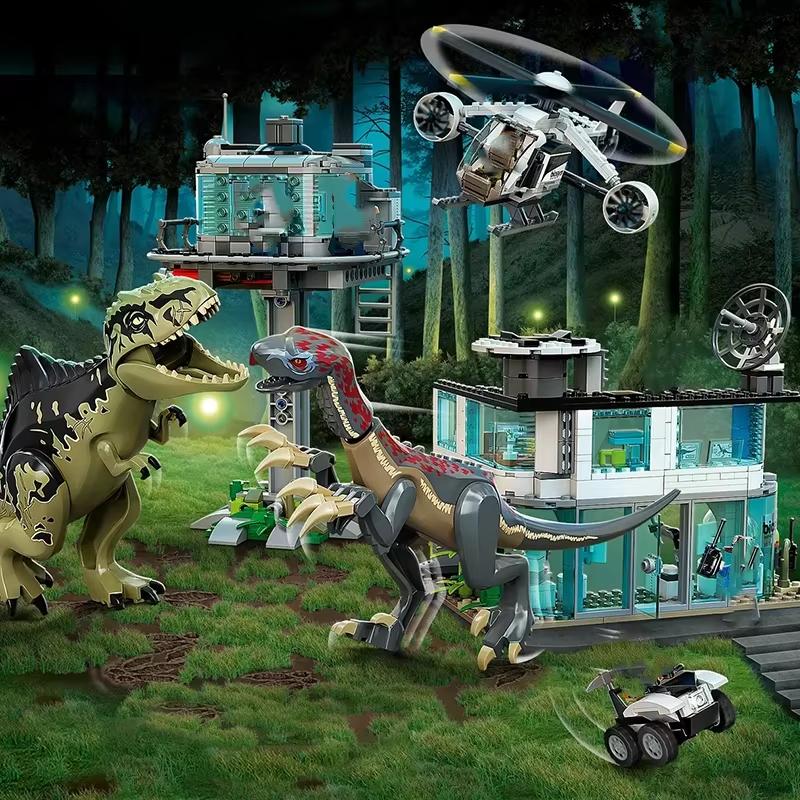 Third Party Compatible Sets Dinosaur World Park Series Building Blocks 76949 Giganotosaurus Allosaurus Toys