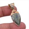 Natural Labradorite 925 Solid Sterling Silver Jewelry TwoTone Pendant 1.50" H1i90