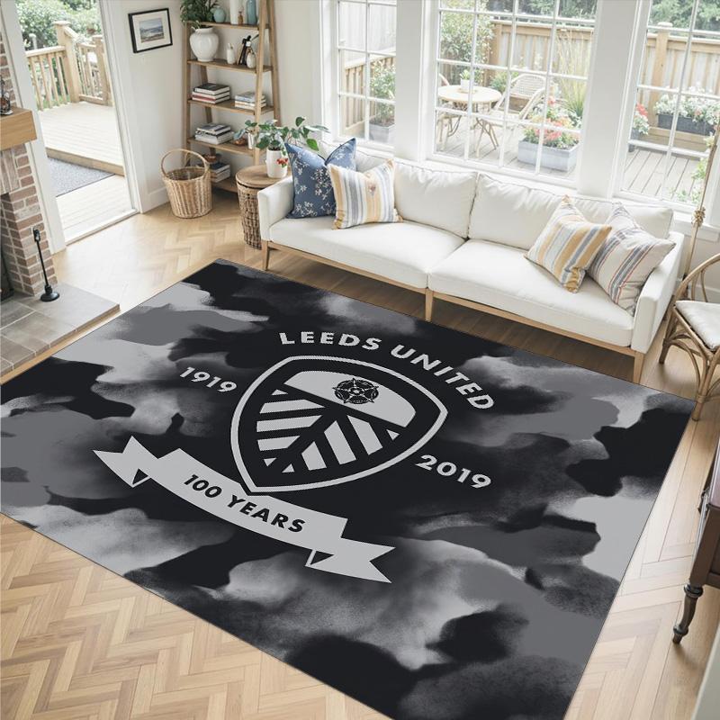 Футбольный дизайн Leeds United Хрустальный бархатный ковер Уютный Не?Нескользящий ковер с принтом для спальни, гостиной, прихожей