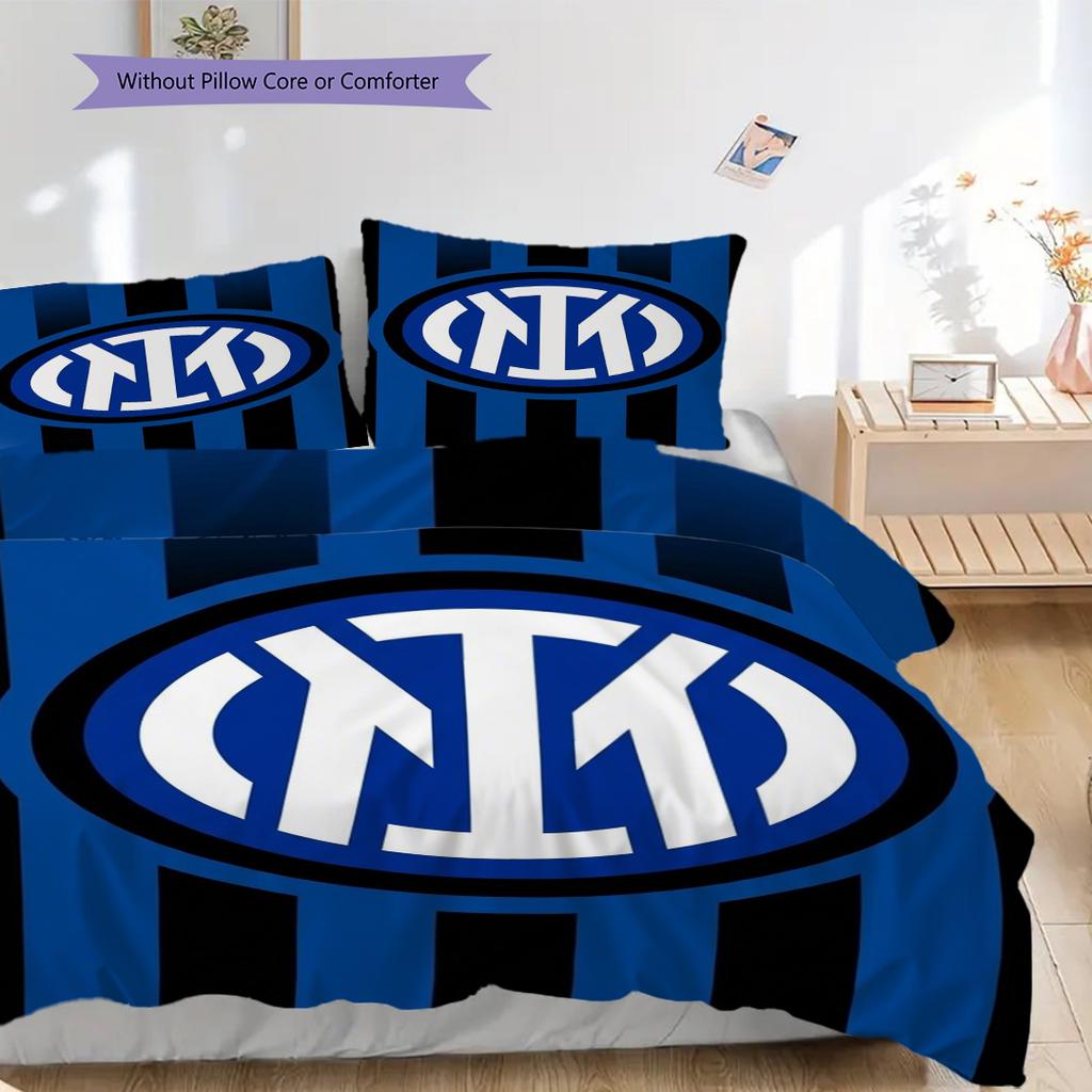 Inter Milan Legacy: Blue Passion Bedding (1 * duvet cover + 2 * pillowcase, without core) Soft and comfortable Christmas birthday gift