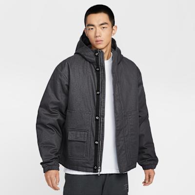 Nike Puffer Jackets Men's Coal Black Hooded Moderate