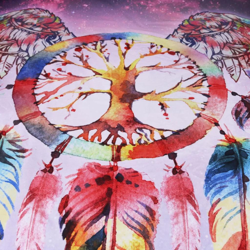 Постельное белье Кинг Постельный комплект Ловец снов Вестерн Розовый, Фиолетовый Бохо Королева Постельные принадлежности Покрывало Пододеяльник Комплекты Королева 228x228см T58R