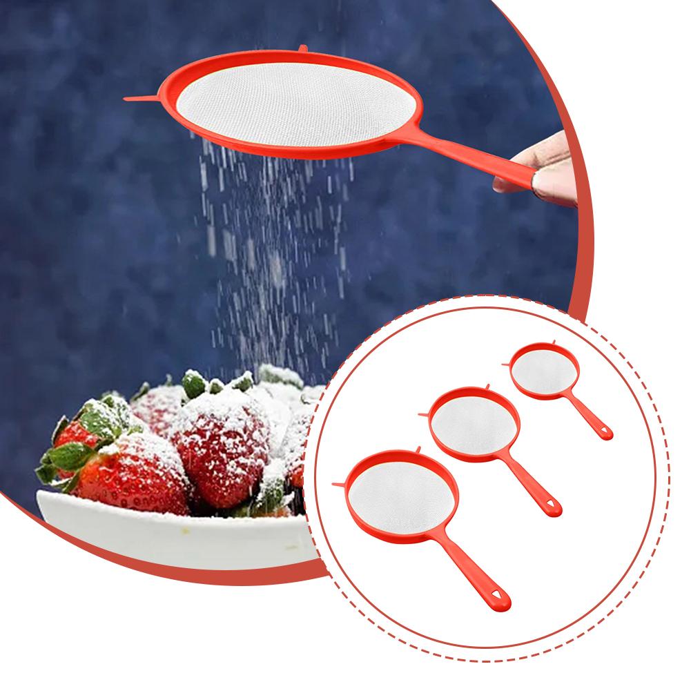 3pcs/set Filtering Tool Strainer Multifunctional Filter Noodle Powder Soy Milk Filtering Plastic Handle Kitchen Baking Tools